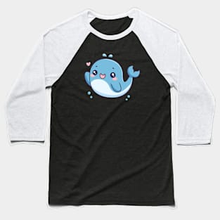 Whale Waving Hello Baseball T-Shirt